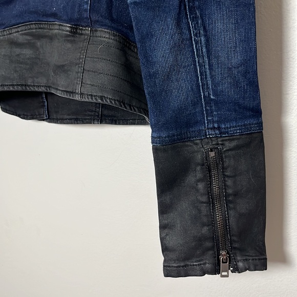 Guess Y2K Denim Leather Moto Jacket Small - Picture 10 of 16
